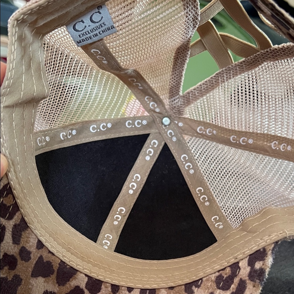 C.C Leopard Pattern Ponytail Baseball Hat - Picture 5 of 6